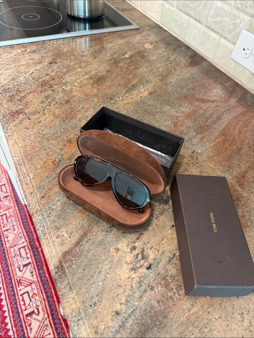 Tom Ford Tortoise Shell Aviator Sunglasses with Brown Lenses - Picture 4 of 7